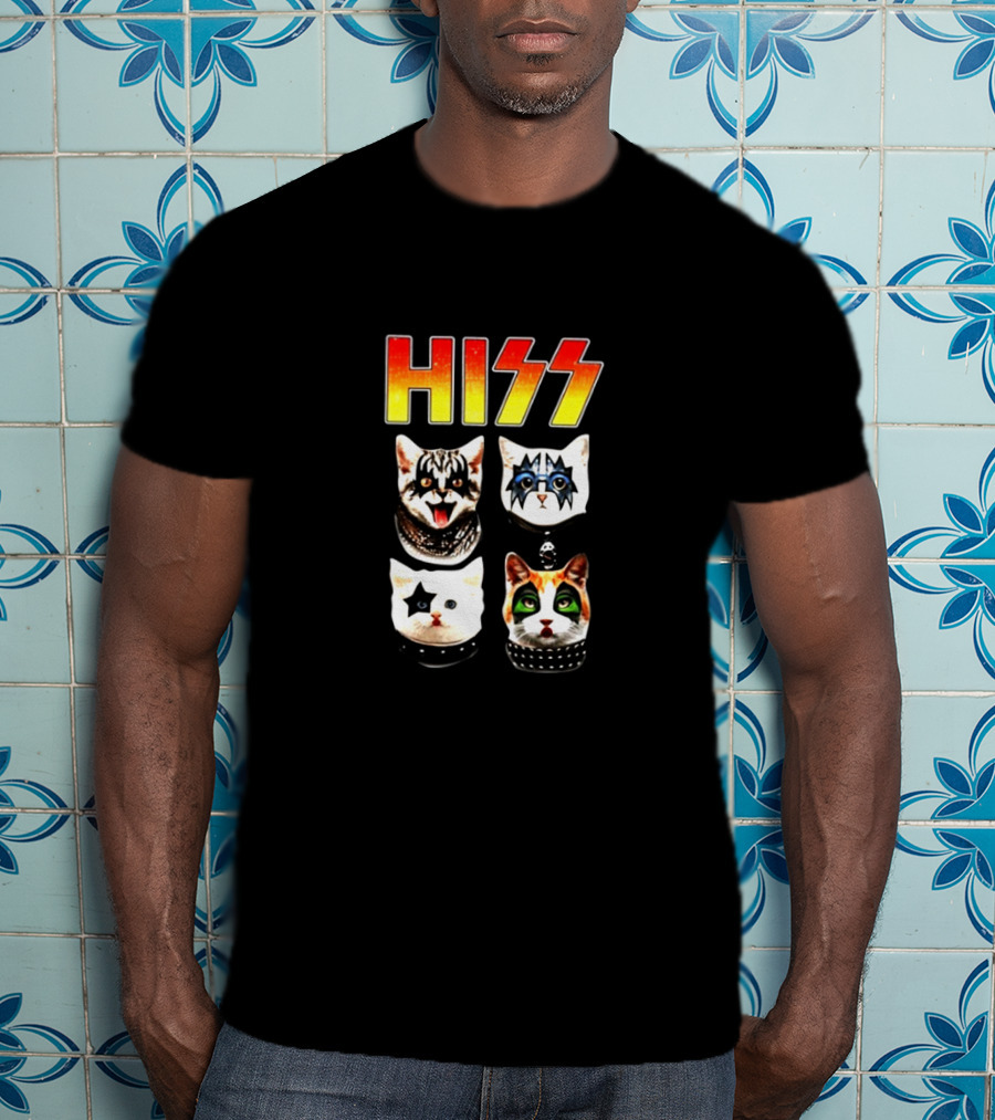 Hiss Cats In Iconic Rock Makeup T-Shirt