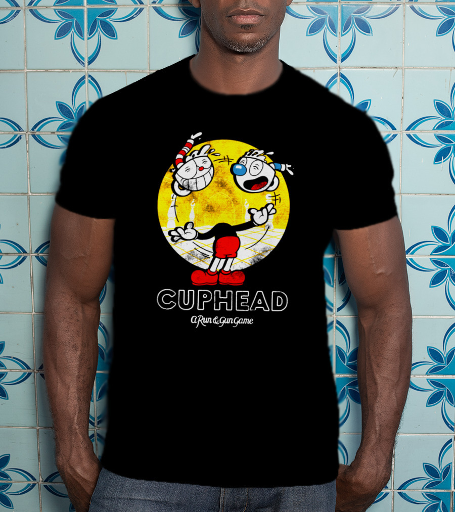 Cuphead A Run And Gun Game Juggling Heads Retro Style T-Shirt