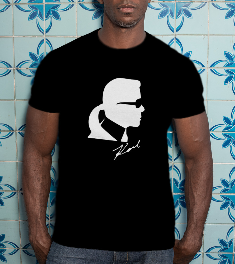 Karl Lagerfeld Silhouette Profile Signature T-Shirt