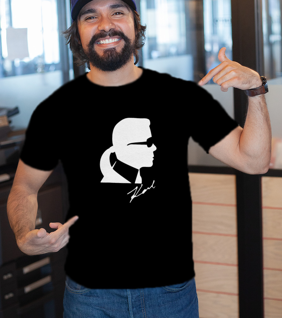 Karl Lagerfeld Silhouette Profile Signature T-Shirt