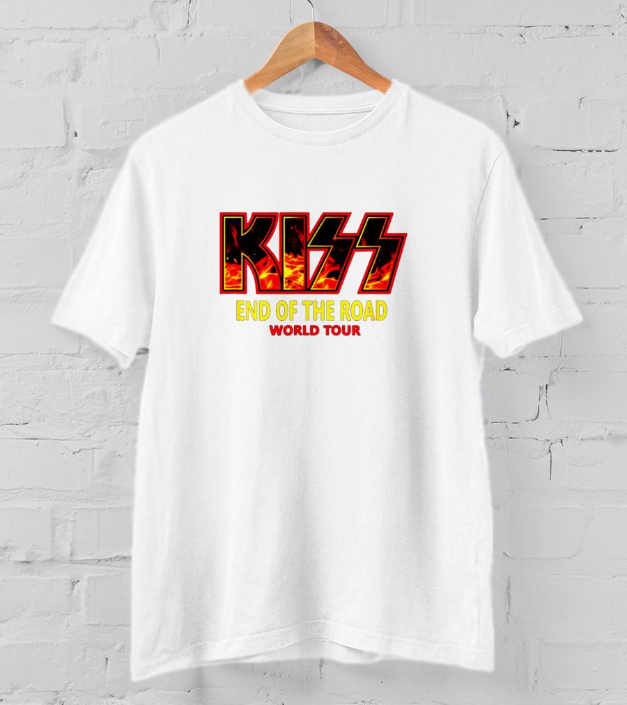Kiss End Of The Road World Tour Fire Logo T-Shirt