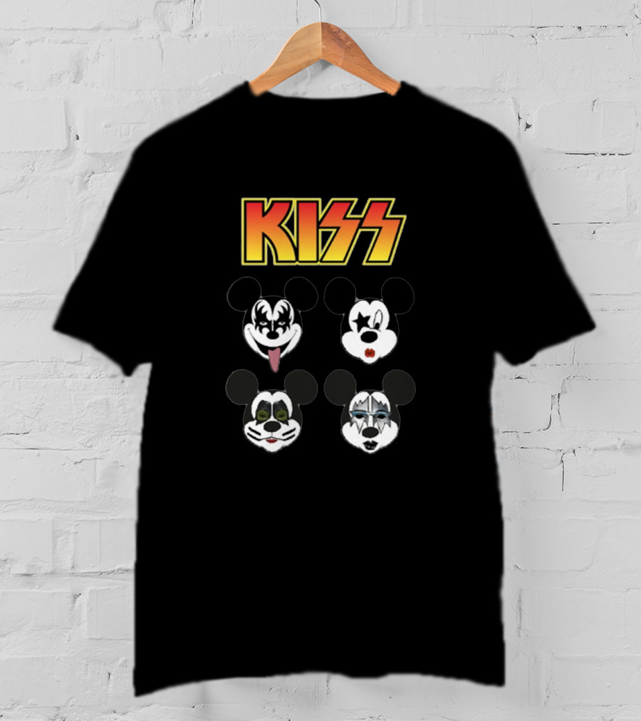 Kiss Mickey Mouse Parody With Iconic Rock Band Makeup Styles T-Shirt