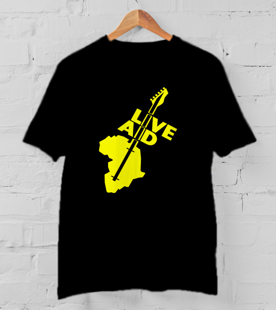 Live Aid 1985 Africa Guitar Logo Music Festival T-Shirt
