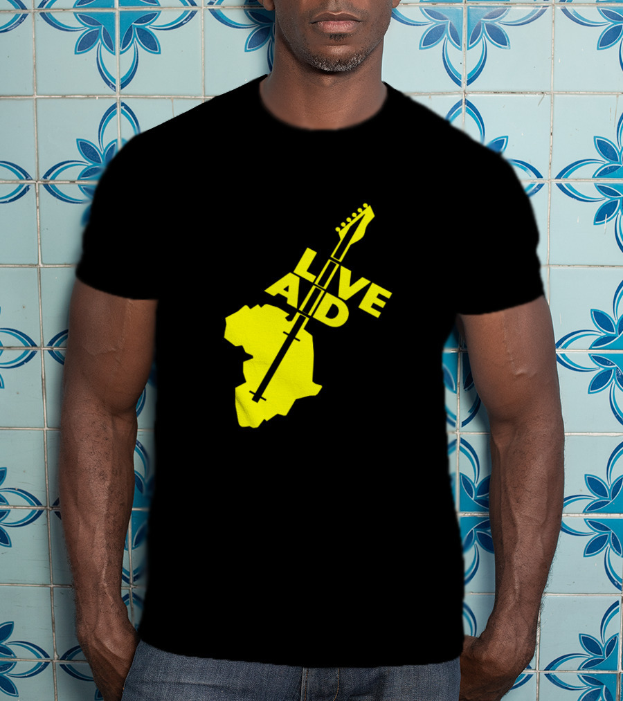 Live Aid 1985 Africa Guitar Logo Music Festival T-Shirt