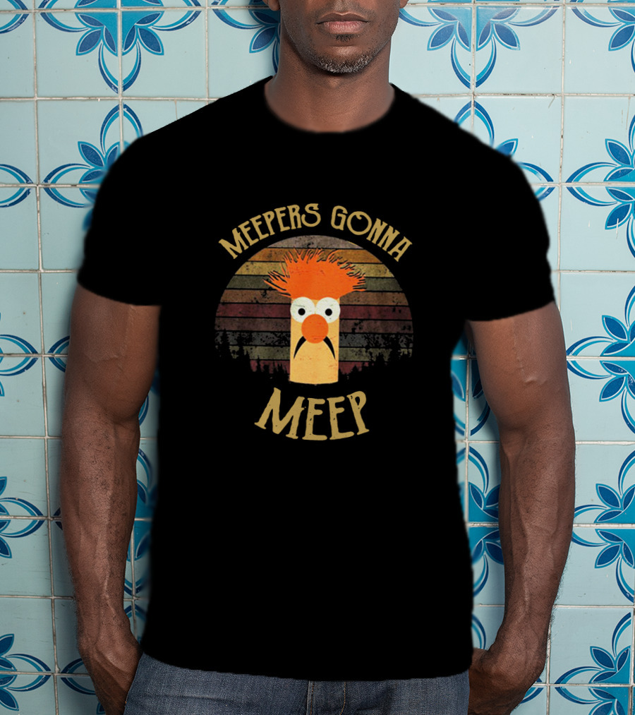 Beaker Muppets Vintage Style Meepers Gonna Meep Retro Striped Circle T-Shirt