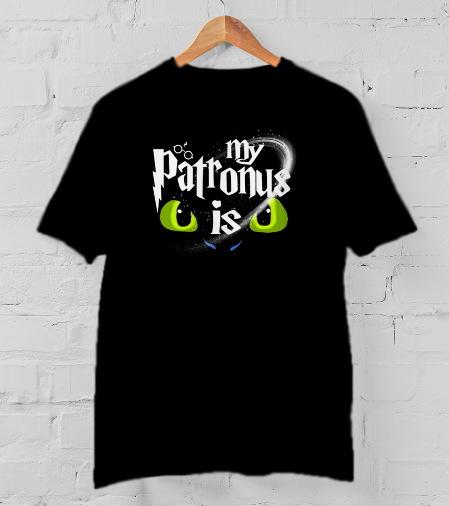 Magical Patronus Featuring Green-Eyed Toothless The Dragon From How To Train Your Dragon T-Shirt