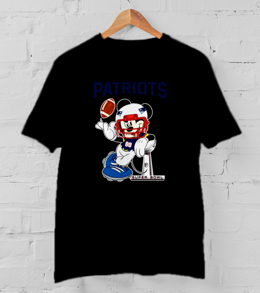Patriots Super Bowl Mickey Mouse Nfl Football T-Shirt