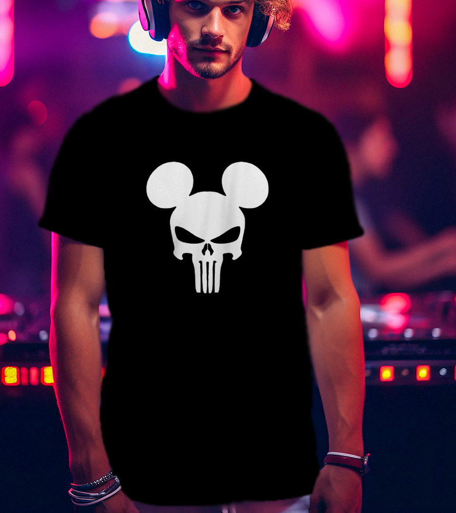Mickey Mouse Punisher Skull Crossover Icon T-Shirt