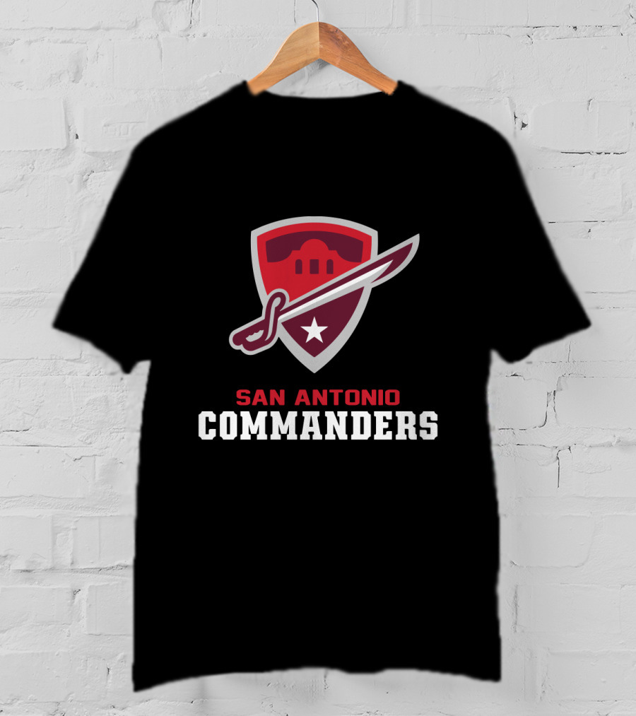 San Antonio Commanders Shield With Sword And Star T-Shirt