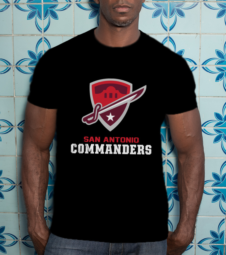 San Antonio Commanders Shield With Sword And Star T-Shirt