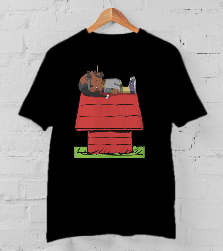 Snoop Dogg Relaxing On Iconic Red Doghouse T-Shirt