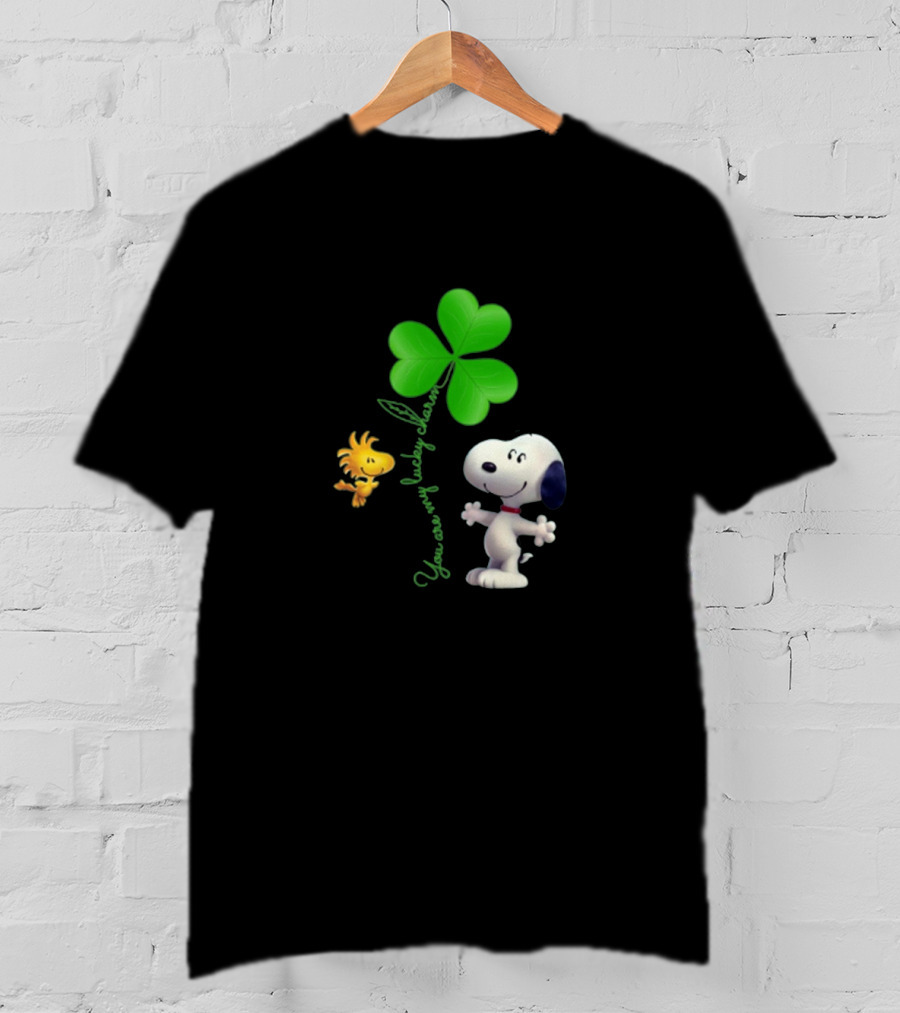 Snoopy You Are My Lucky Charm St. Patrick's Day With Shamrock And Woodstock T-Shirt