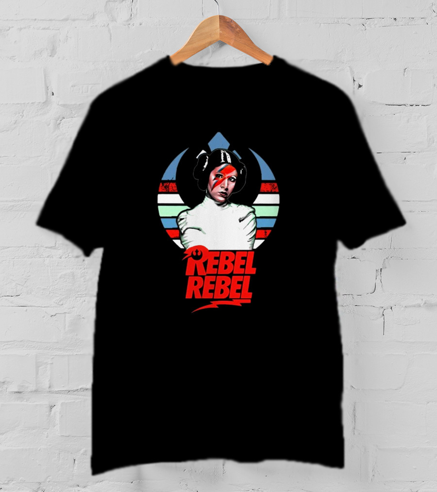 Rebel Rebel Star Wars Princess Leia With Ziggy Stardust Face Paint T-Shirt