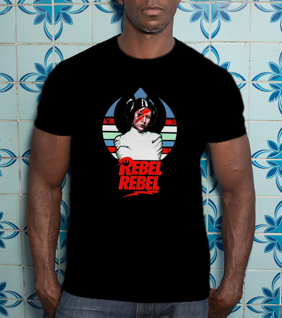 Rebel Rebel Star Wars Princess Leia With Ziggy Stardust Face Paint T-Shirt