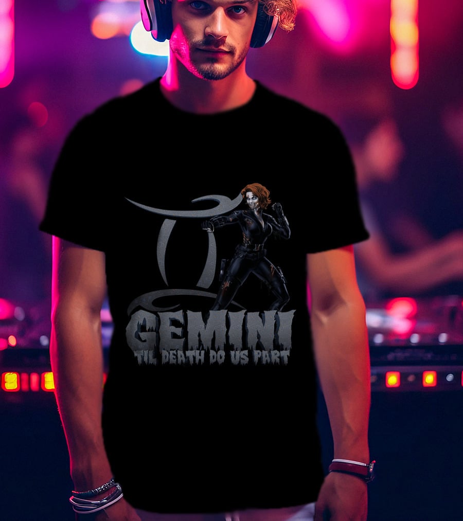 Gemini Til Death Do Us Part Marvel Black Widow T-Shirt