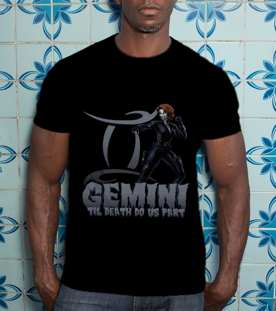 Gemini Til Death Do Us Part Marvel Black Widow T-Shirt