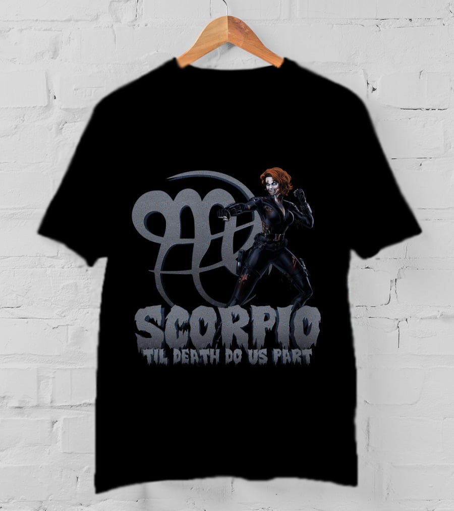 Scorpio Til Death Do Us Part Marvel Black Widow Fans T-Shirt
