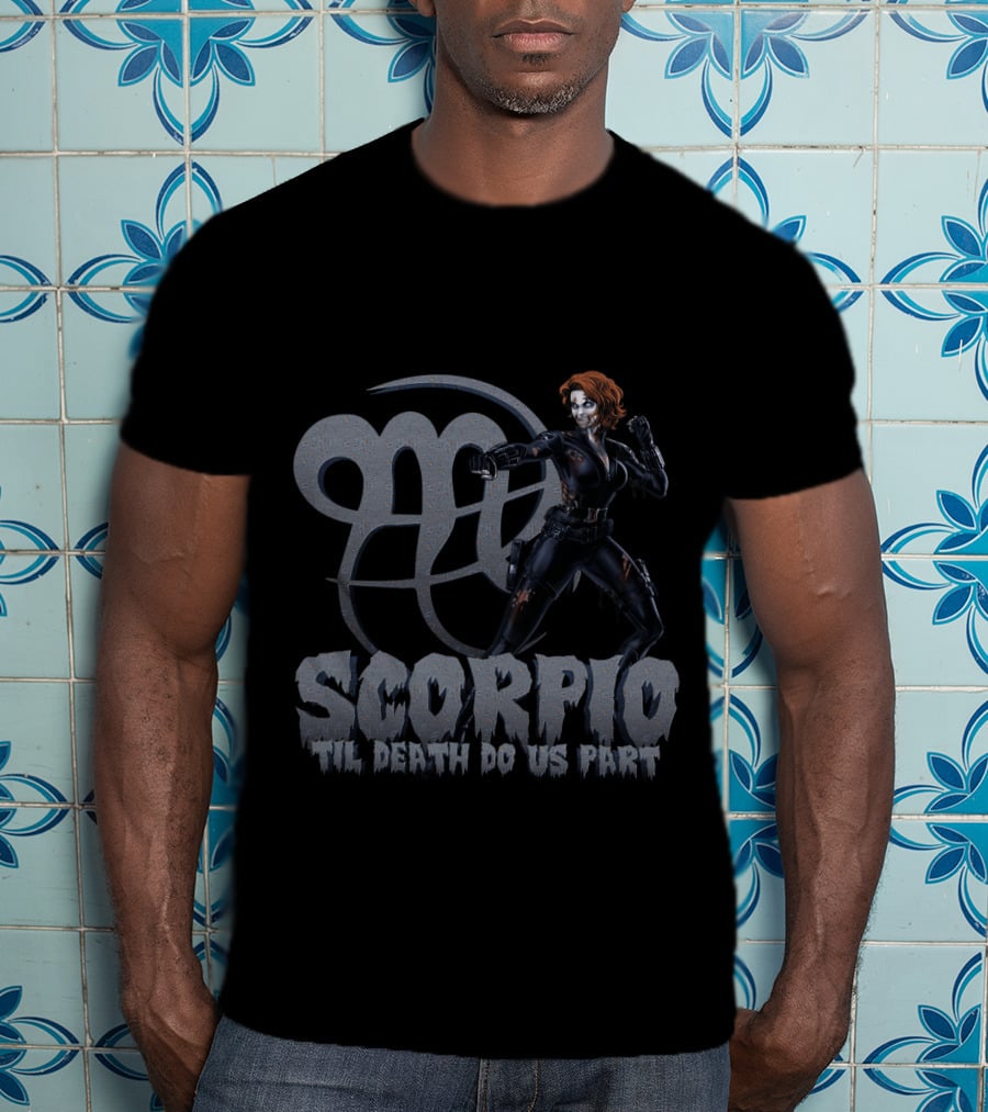 Scorpio Til Death Do Us Part Marvel Black Widow Fans T-Shirt