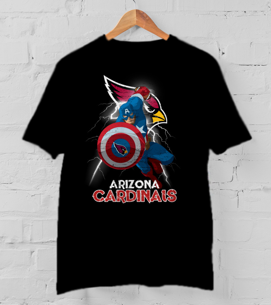 Arizona Cardinals Captain America Shield Nfl T-Shirt