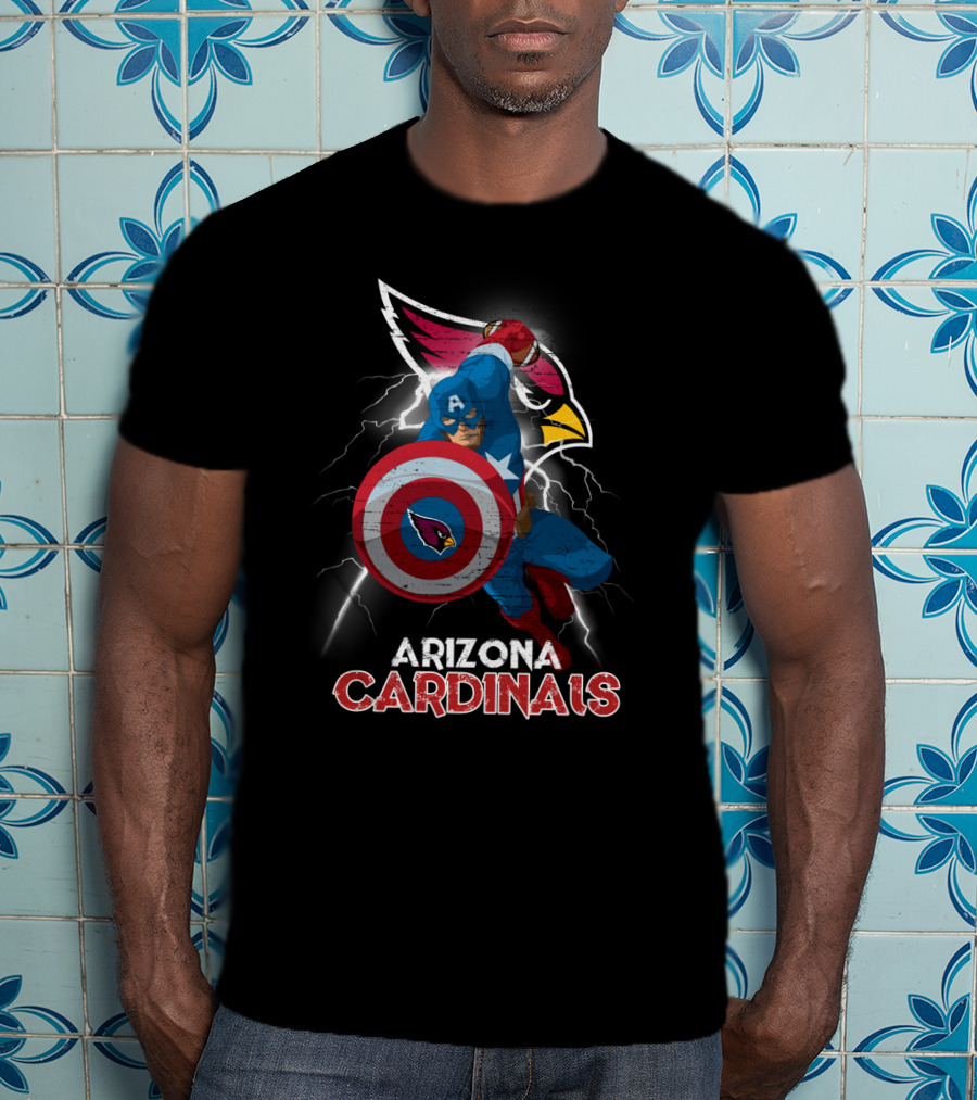 Arizona Cardinals Captain America Shield Nfl T-Shirt