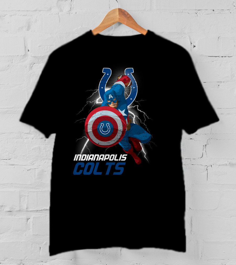 Indianapolis Colts Captain America Nfl Collaboration T-Shirt