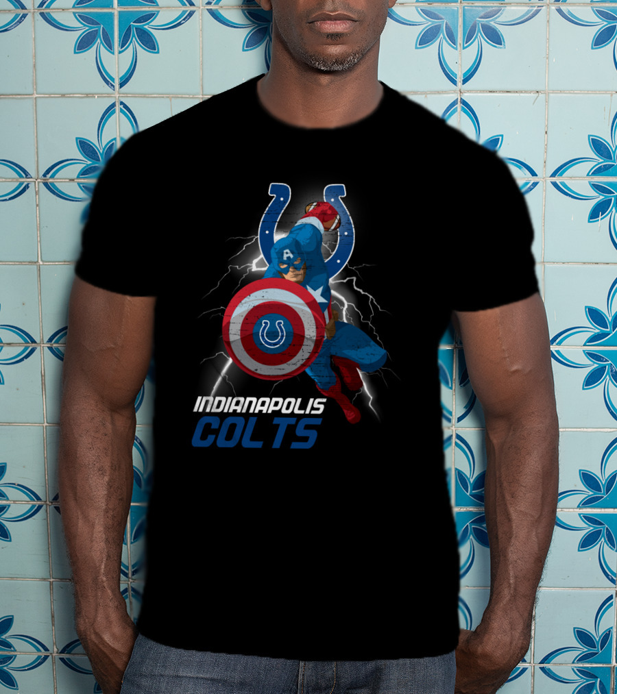 Indianapolis Colts Captain America Nfl Collaboration T-Shirt