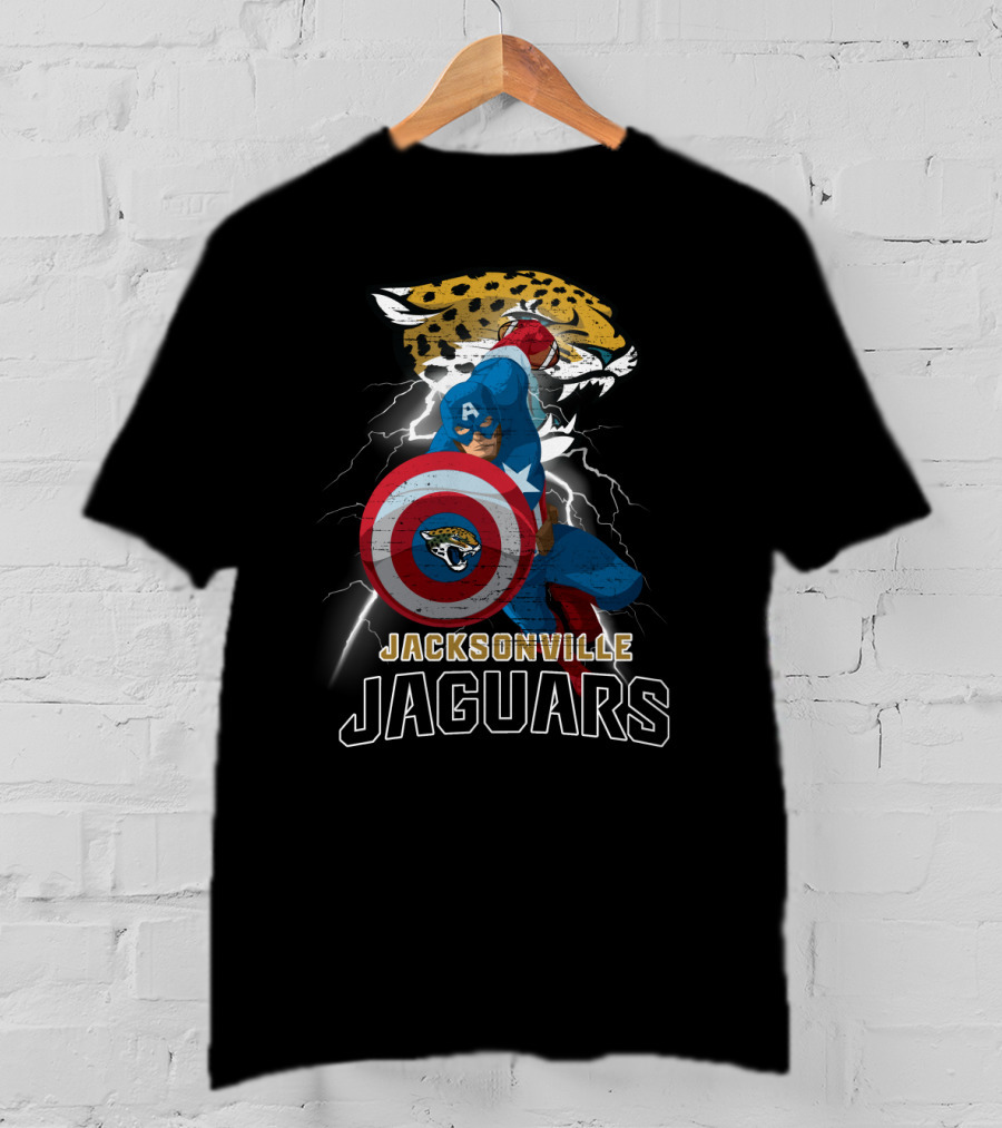 Captain America Nfl Jacksonville Jaguars T-Shirt