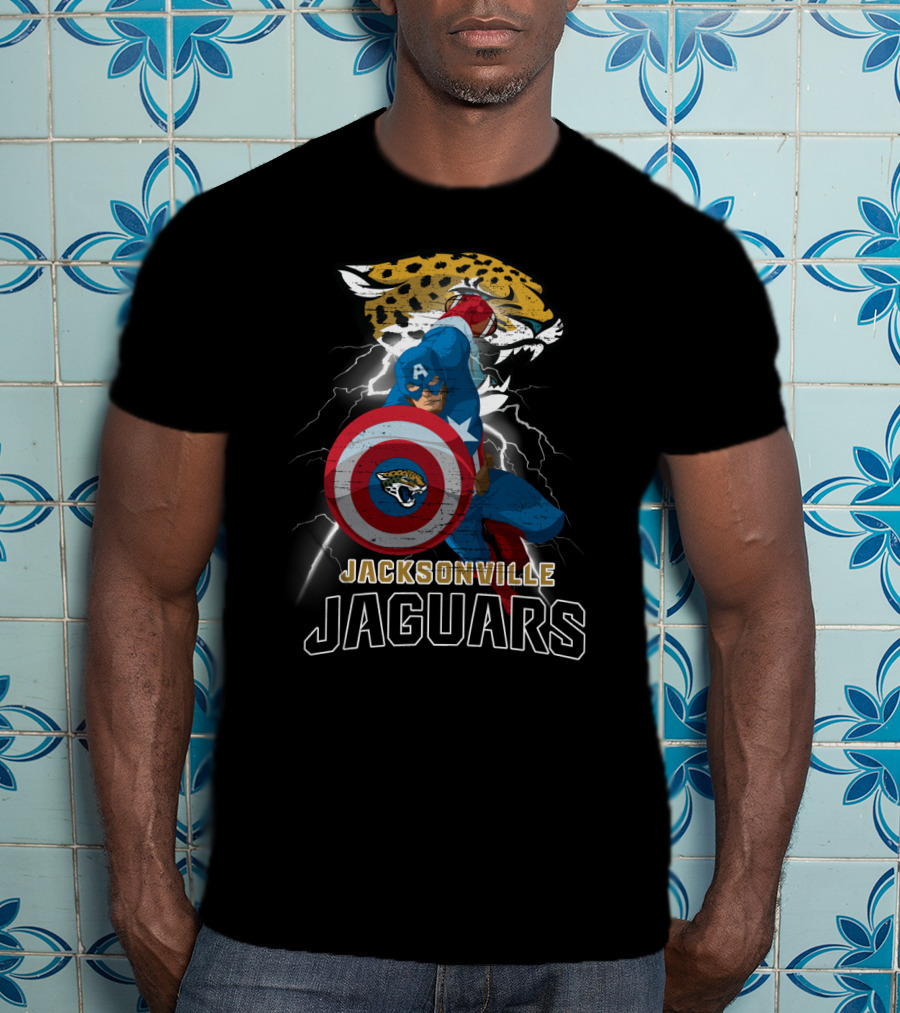 Captain America Nfl Jacksonville Jaguars T-Shirt