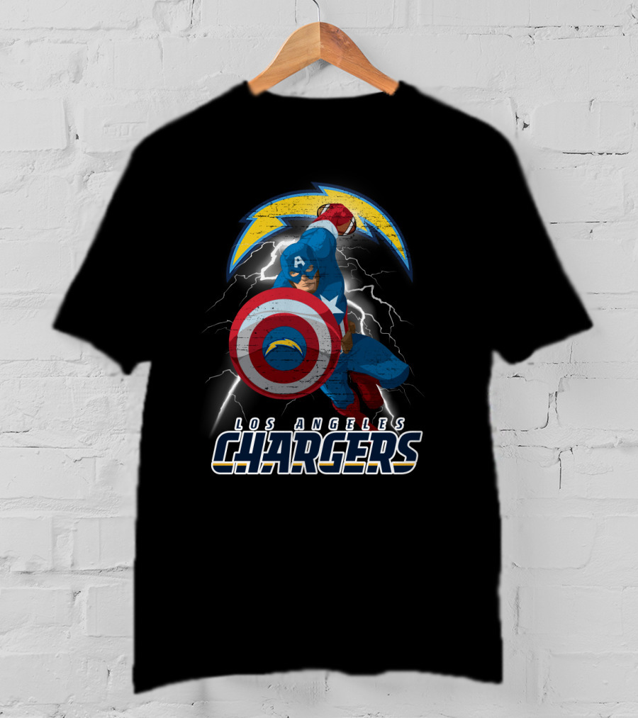 Los Angeles Chargers Captain America Nfl Crossover T-Shirt