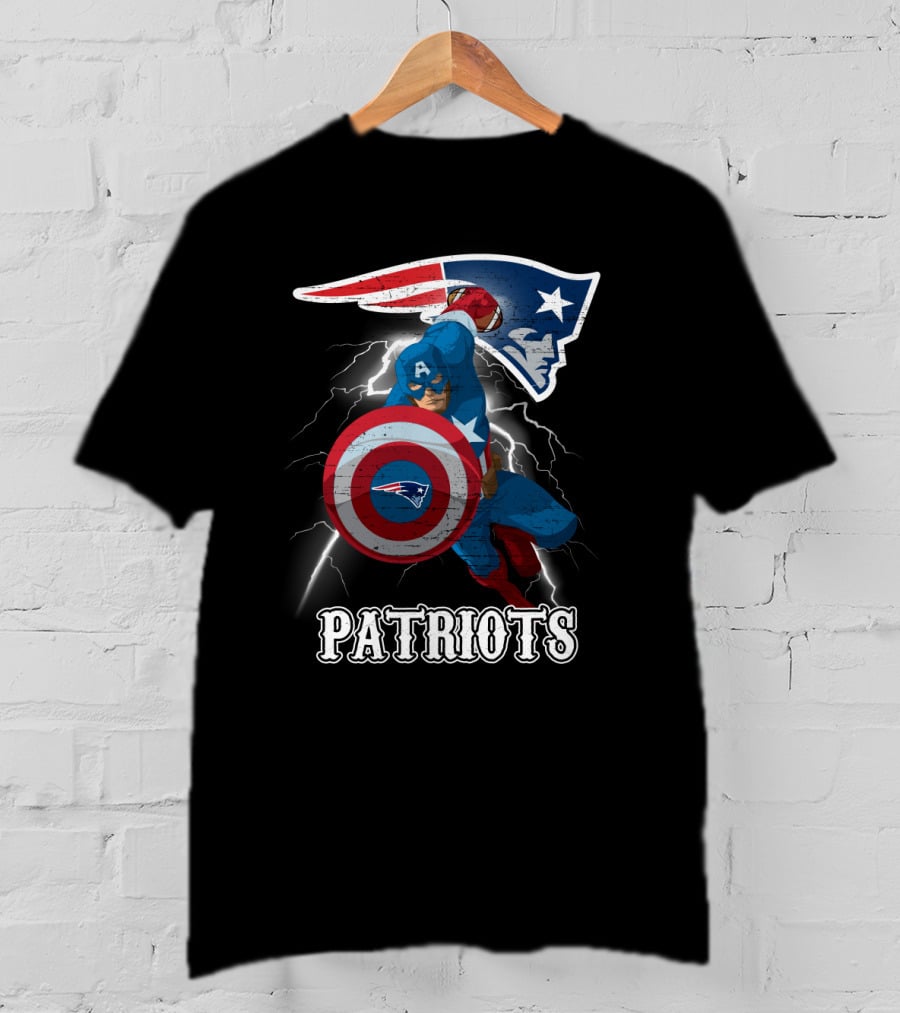 Captain America Patriots New England Nfl T-Shirt