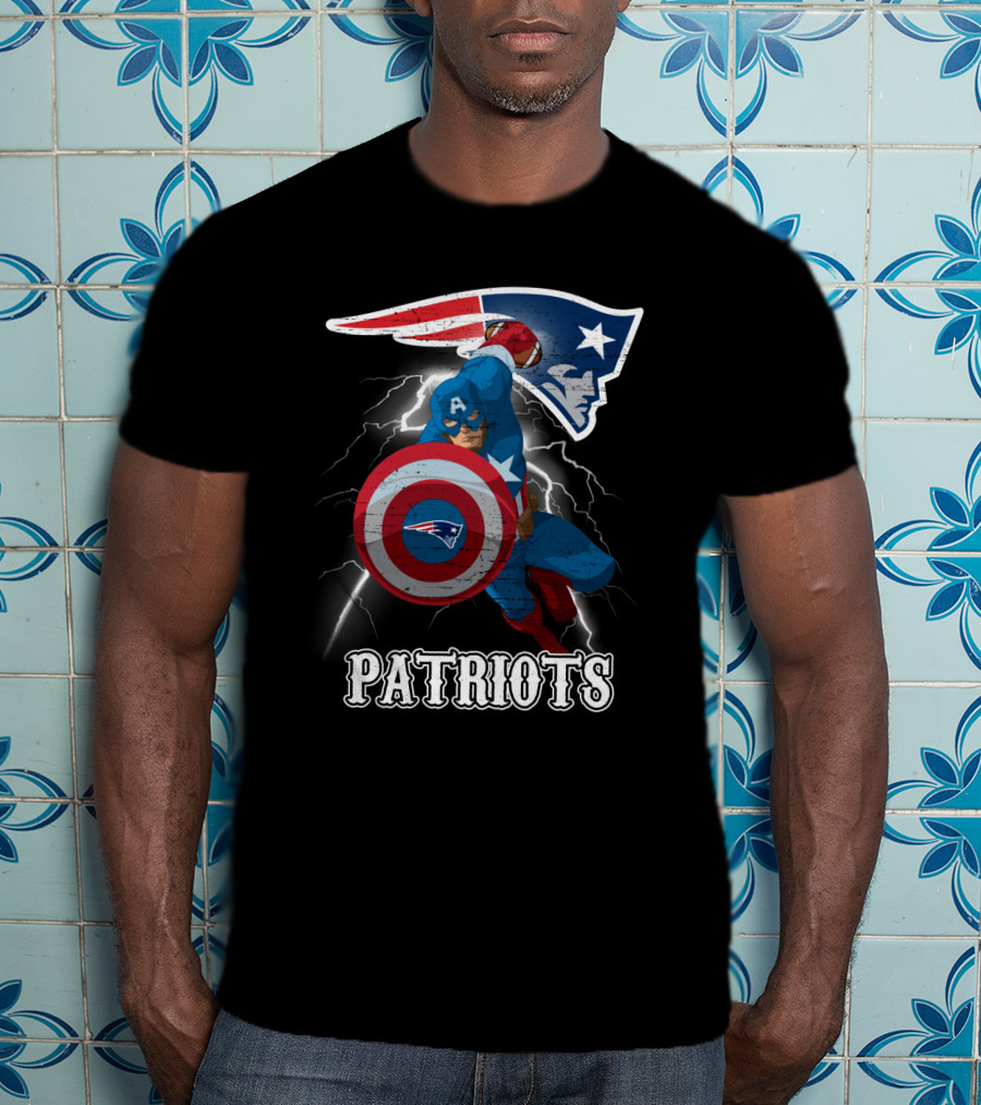 Captain America Patriots New England Nfl T-Shirt