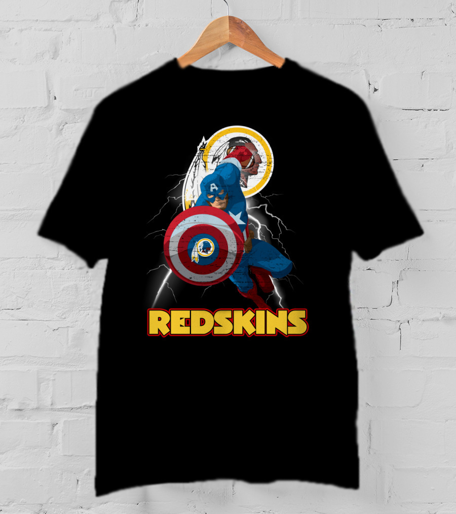 Captain America Redskins Nfl Lightning T-Shirt