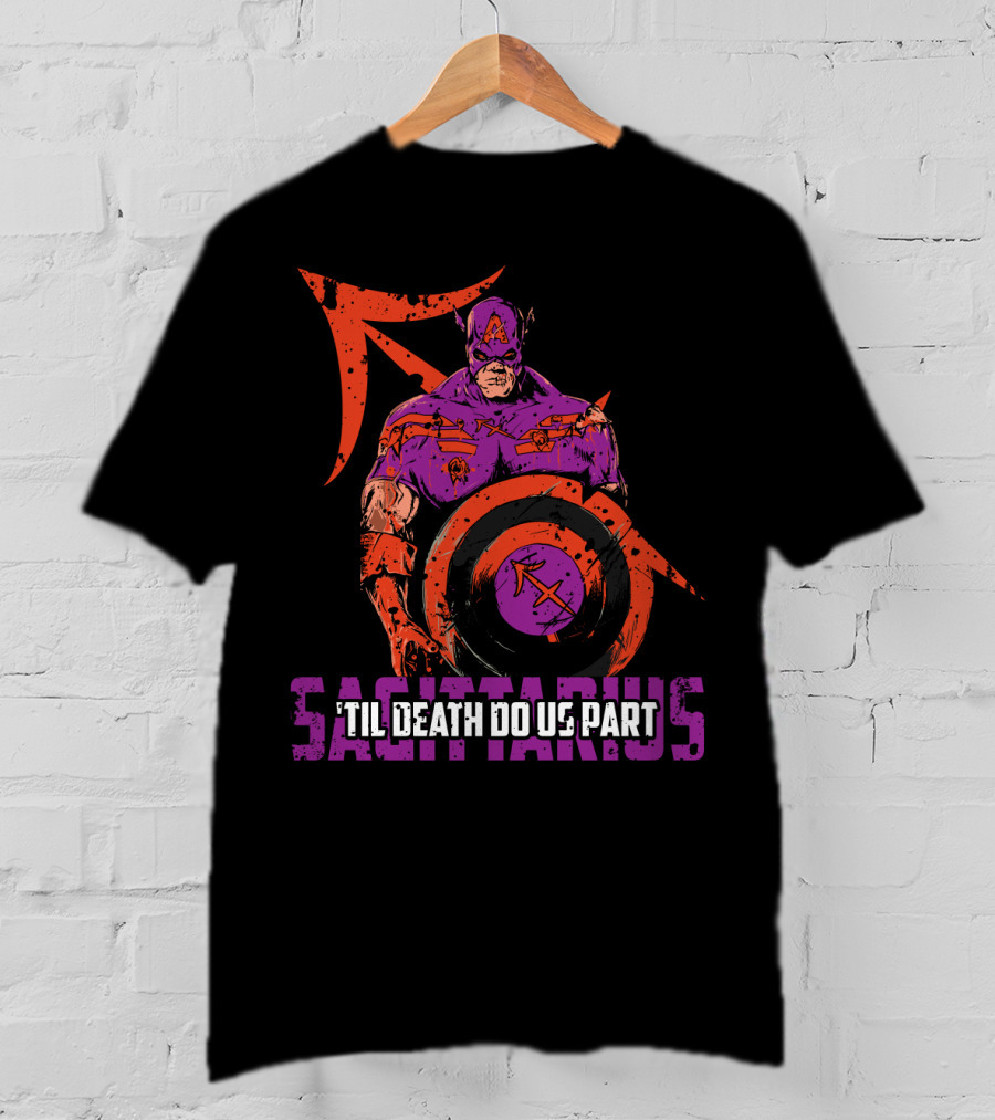 Sagittarius Superhero Zombie 'Til Death Do Us Part Marvel T-Shirt