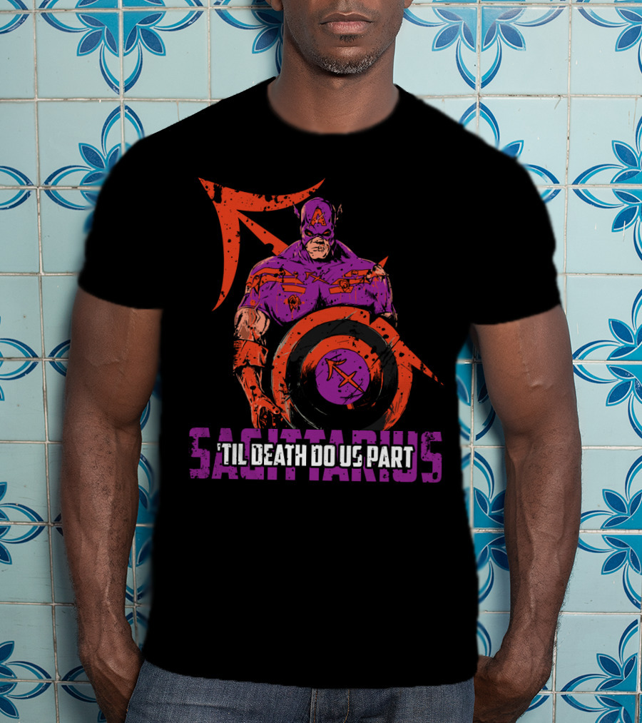Sagittarius Superhero Zombie 'Til Death Do Us Part Marvel T-Shirt