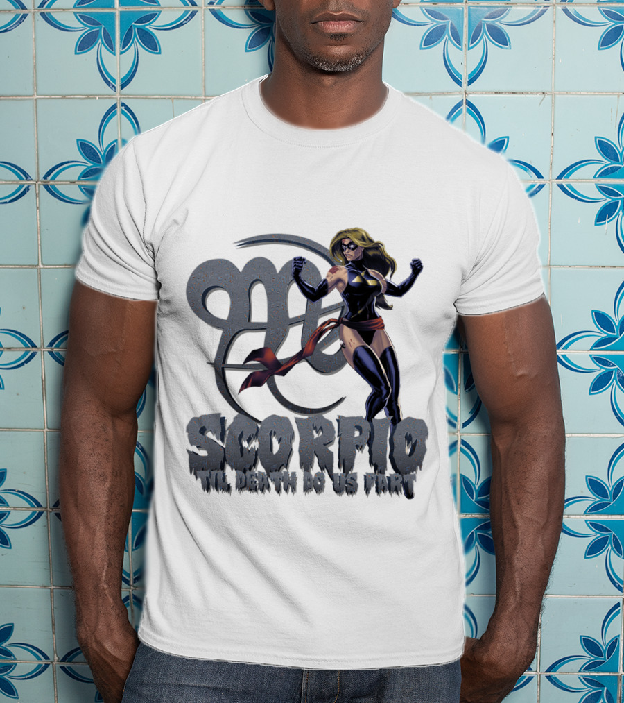 Captain Marvel Scorpio Til Death Do Us Part T-Shirt