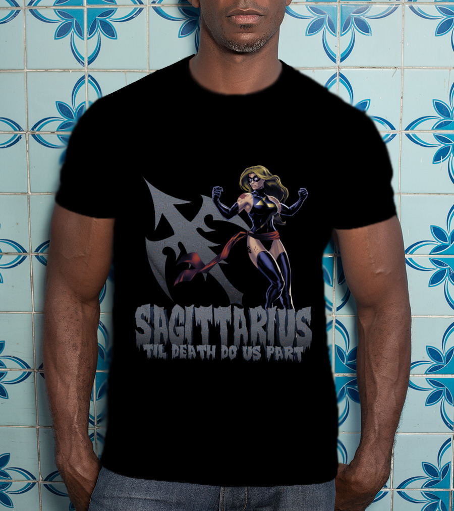 Sagittarius Til Death Do Us Part Captain Marvel Fans T-Shirt