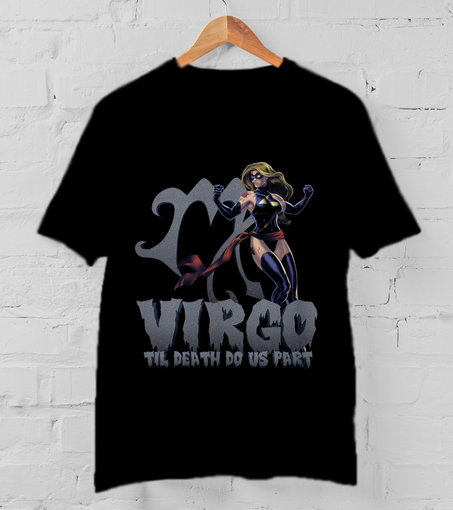 Captain Marvel Virgo Til Death Do Us Part For Marvel Fans T-Shirt