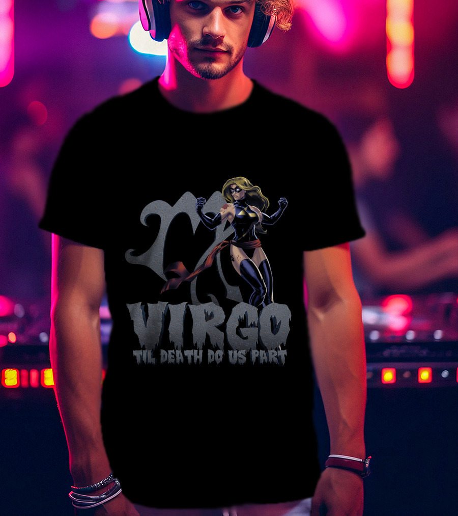 Captain Marvel Virgo Til Death Do Us Part For Marvel Fans T-Shirt