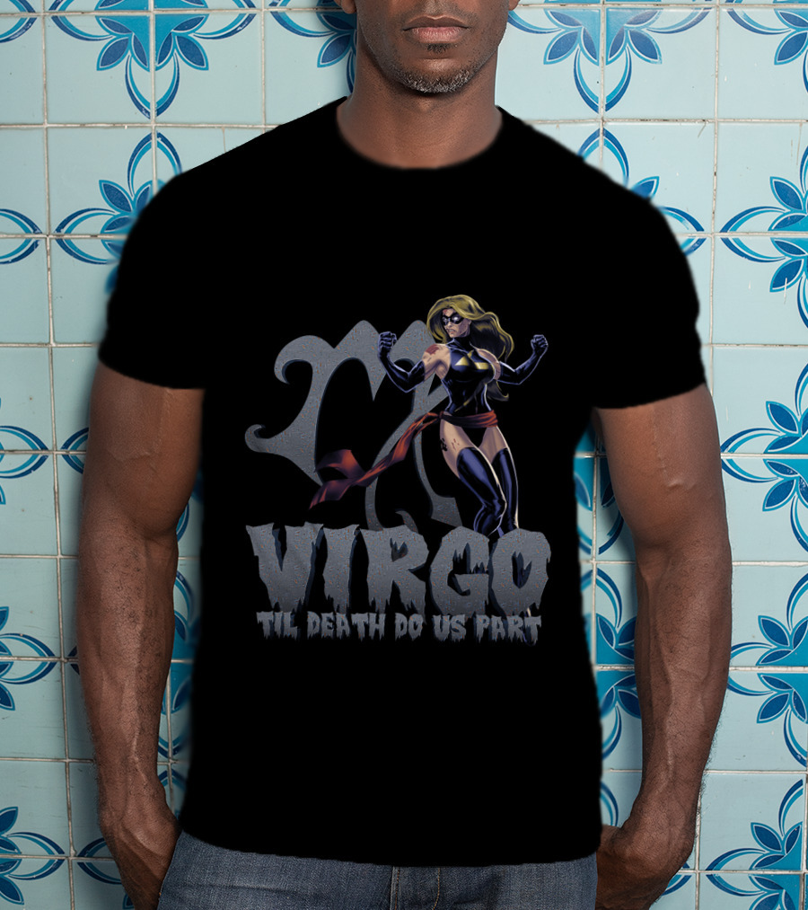 Captain Marvel Virgo Til Death Do Us Part For Marvel Fans T-Shirt
