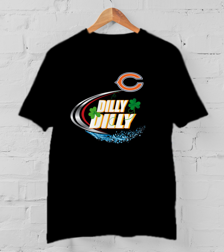 Dilly Dilly Chicago Bears Irish Shamrock Splash T-Shirt