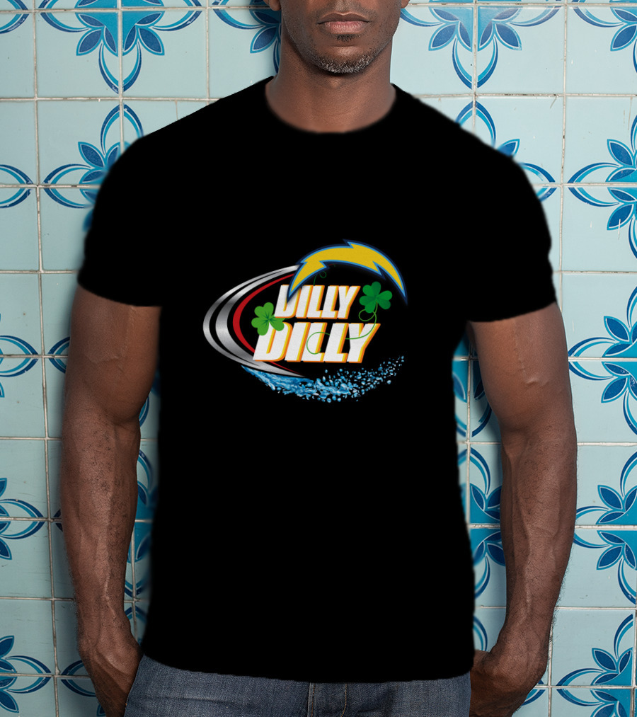 Dilly Dilly Dilly Dilly Los Angeles Chargers Shamrock Splash T-Shirt