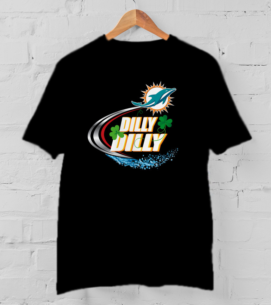 Dilly Dilly Miami Dolphins Logo With Clover And Splash T-Shirt