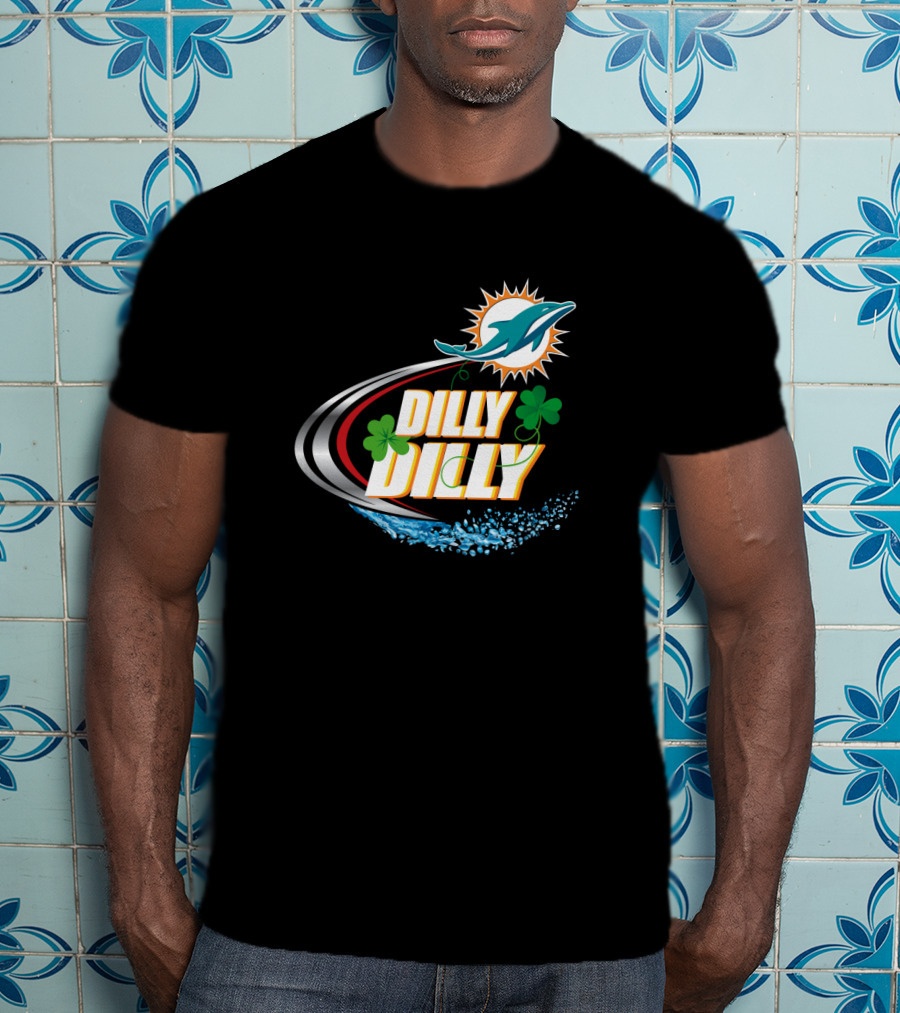 Dilly Dilly Miami Dolphins Logo With Clover And Splash T-Shirt