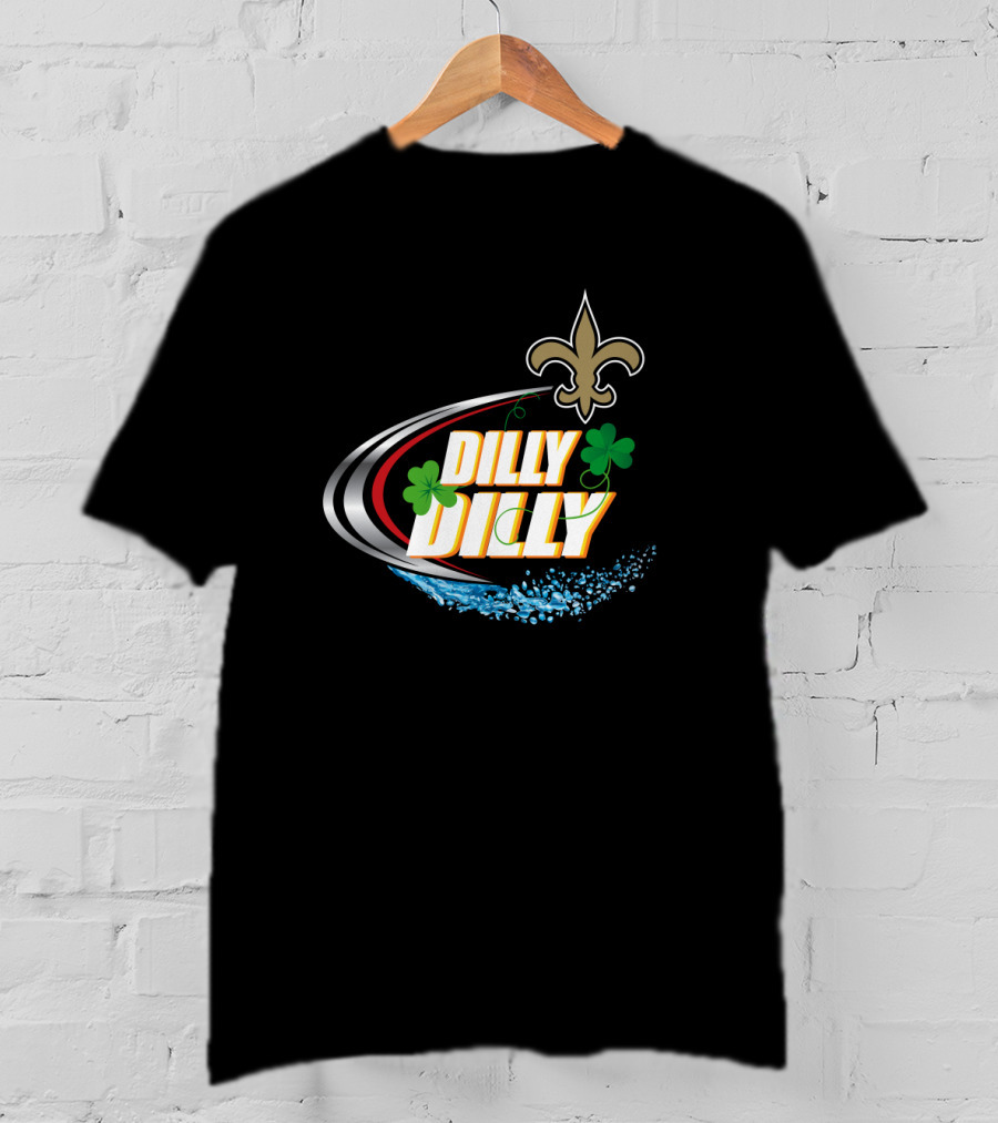 Dilly Dilly New Orleans Saints Fleur-De-Lis And Shamrocks T-Shirt
