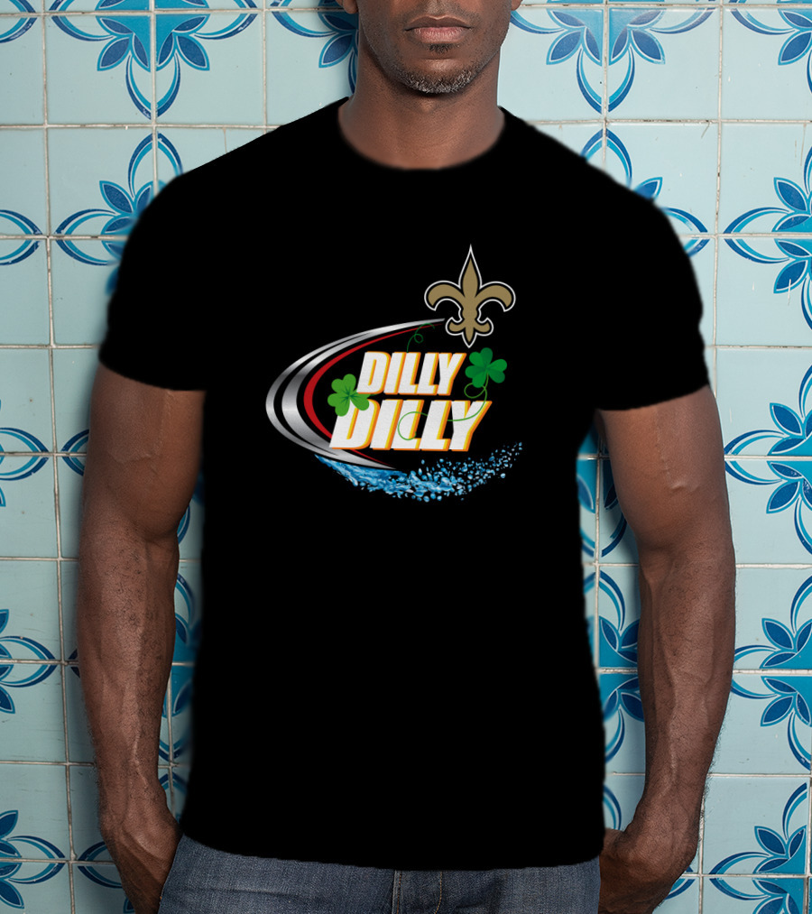 Dilly Dilly New Orleans Saints Fleur-De-Lis And Shamrocks T-Shirt