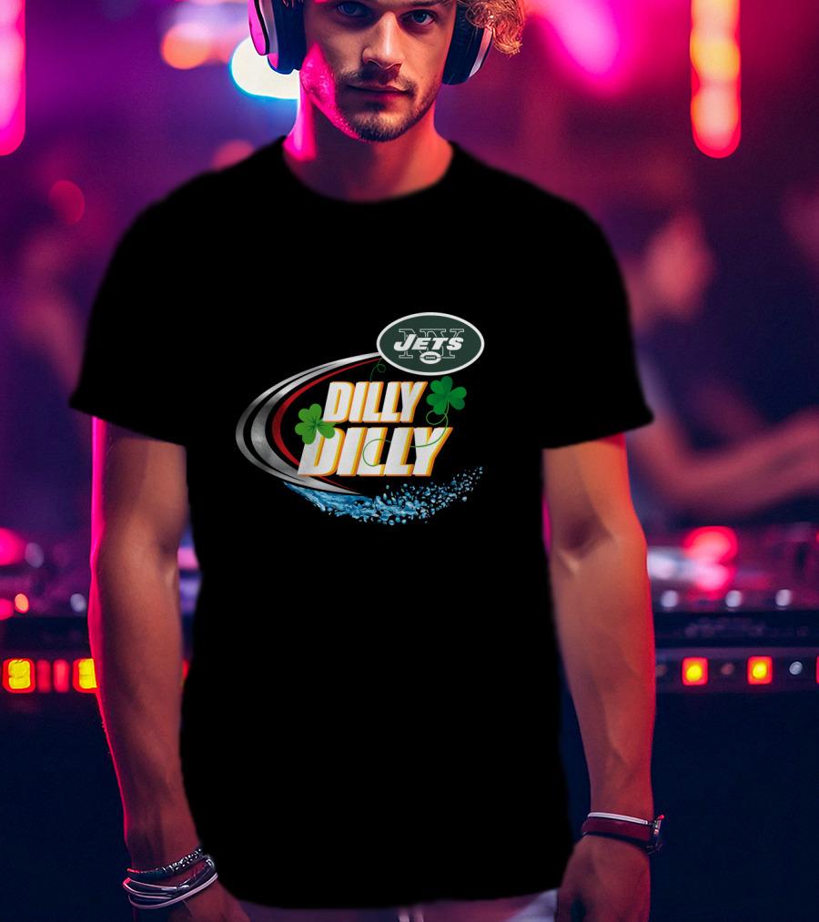 Dilly Dilly New York Jets Shamrock Splash T-Shirt