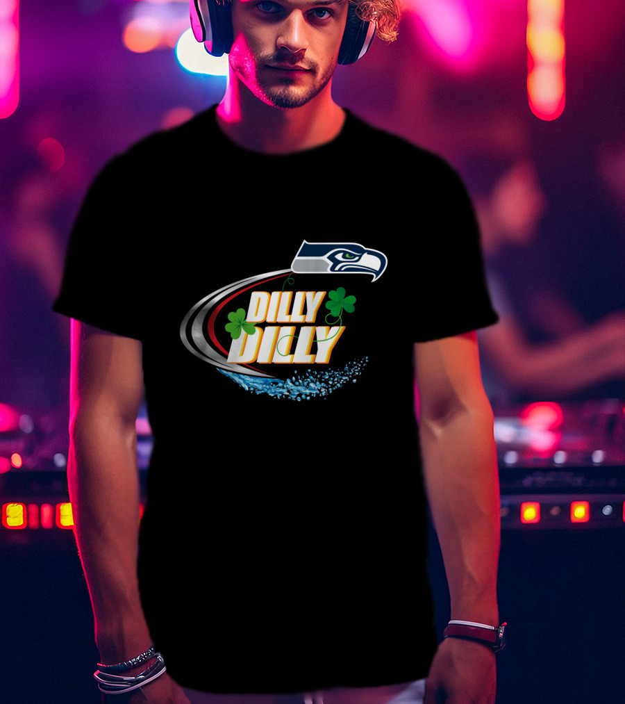 Dilly Dilly Seattle Seahawks Clover Splash T-Shirt