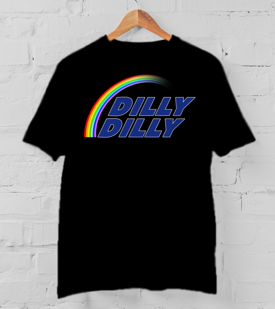 Dilly Dilly Rainbow Text With Multicolored Arch T-Shirt