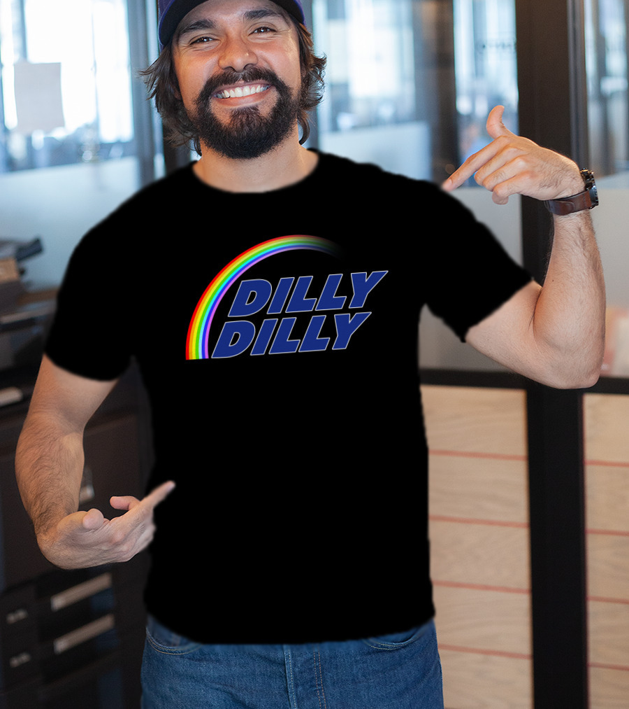 Dilly Dilly Rainbow Text With Multicolored Arch T-Shirt