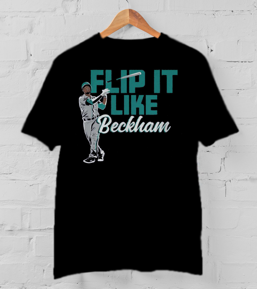 Baseball Bat Flip It Like Beckham Seattle Mariners Fans T-Shirt